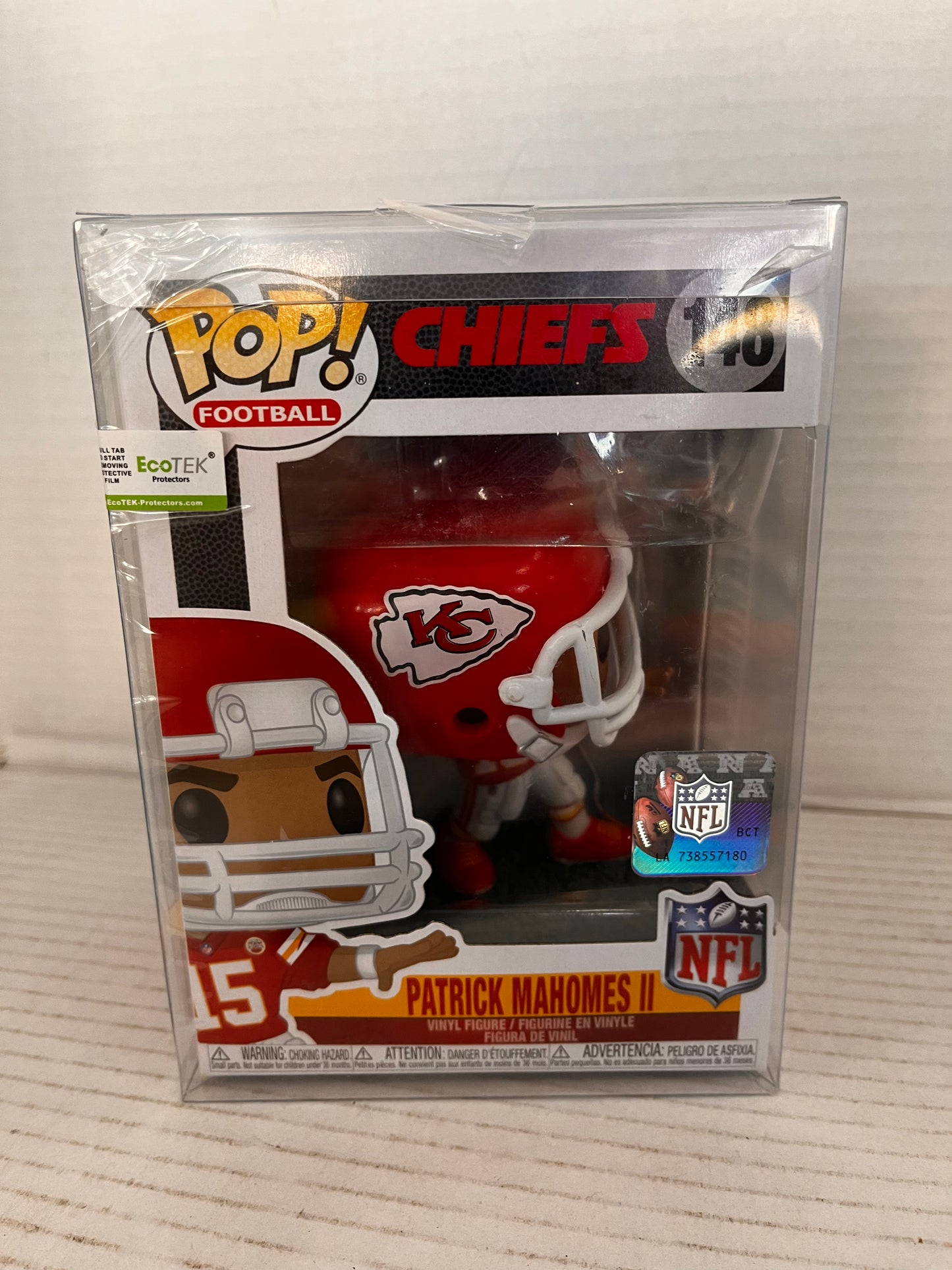 Funko Pop! Football Kansas City Chiefs Patrick Mahomes 148 W/ Pop Protector