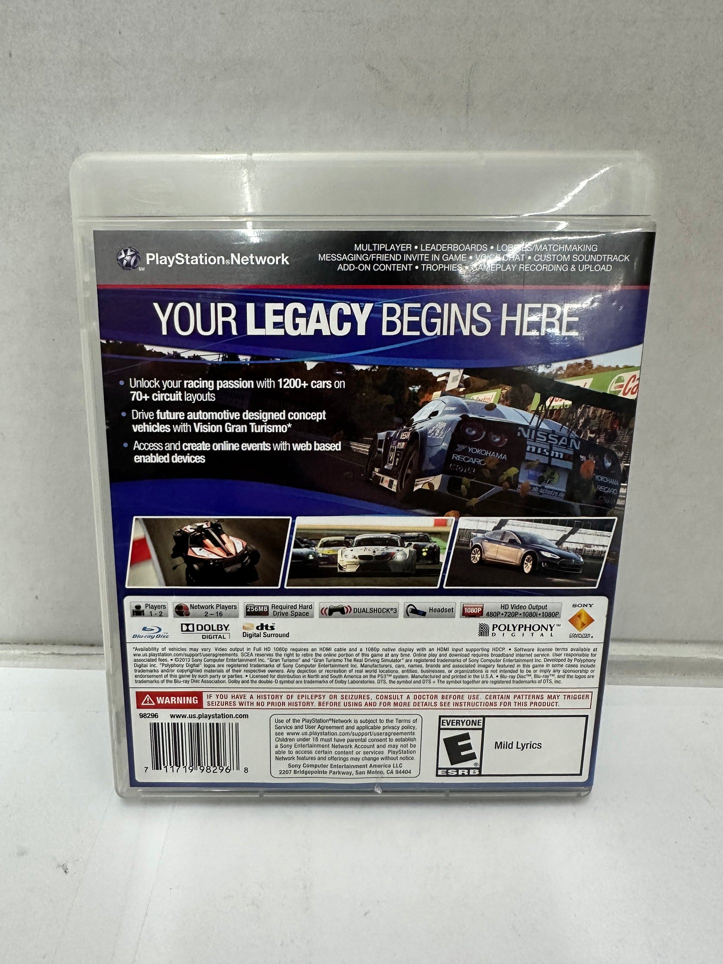 Gran Turismo 6 - Sony PlayStation 3 -- No Manual