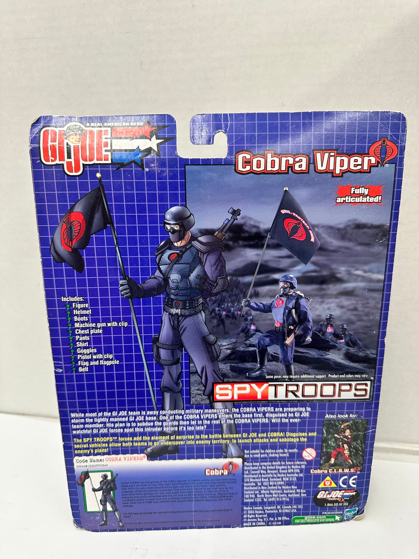 G.I. Joe vs Cobra Spy Troops 12" Cobra  Viper 2003 New Sealed Trooper Soldier