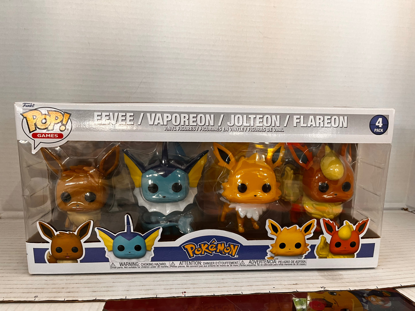 Funko Pop Pokemon Eevee Vaporeon Jolteon Flareon 4 Pack