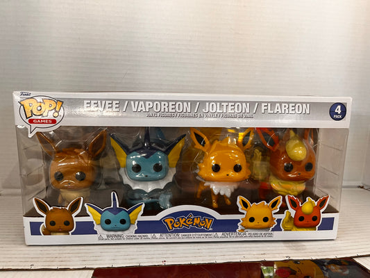 Funko Pop Pokemon Eevee Vaporeon Jolteon Flareon 4 Pack