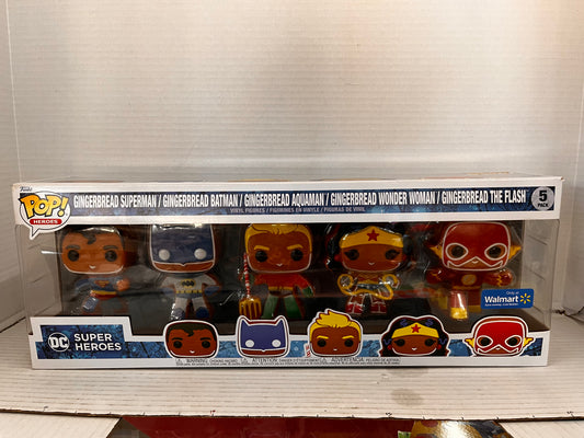 Funko Pop! Vinyl: DC Gingerbread Superman, Batman, Aquaman, Wonder Woman, Flash