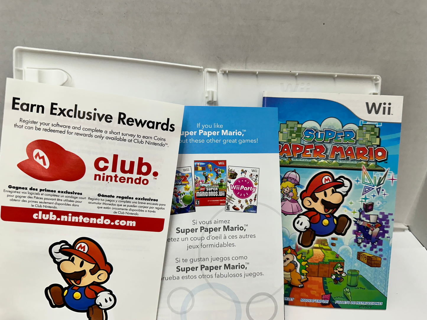 Super Paper Mario Nintendo Selects Wii Video Game Complete tested