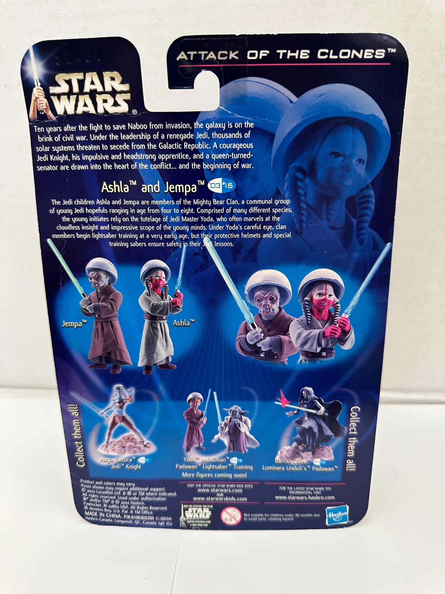 Star Wars Figure Ashla & Jempa Jedi Padawans 2002 NEW Hasbro
