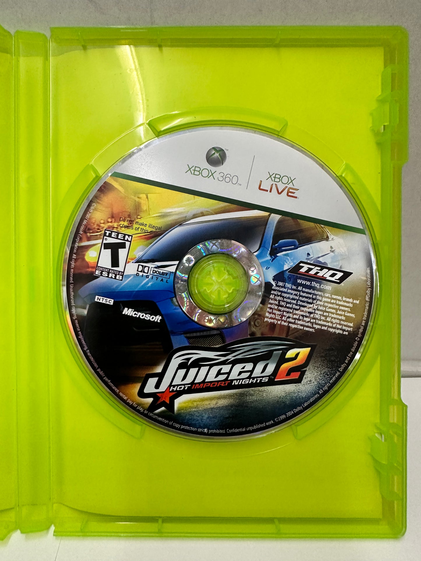Juiced 2 Hot Import Nights (Microsoft Xbox 360, 2007) No Manual