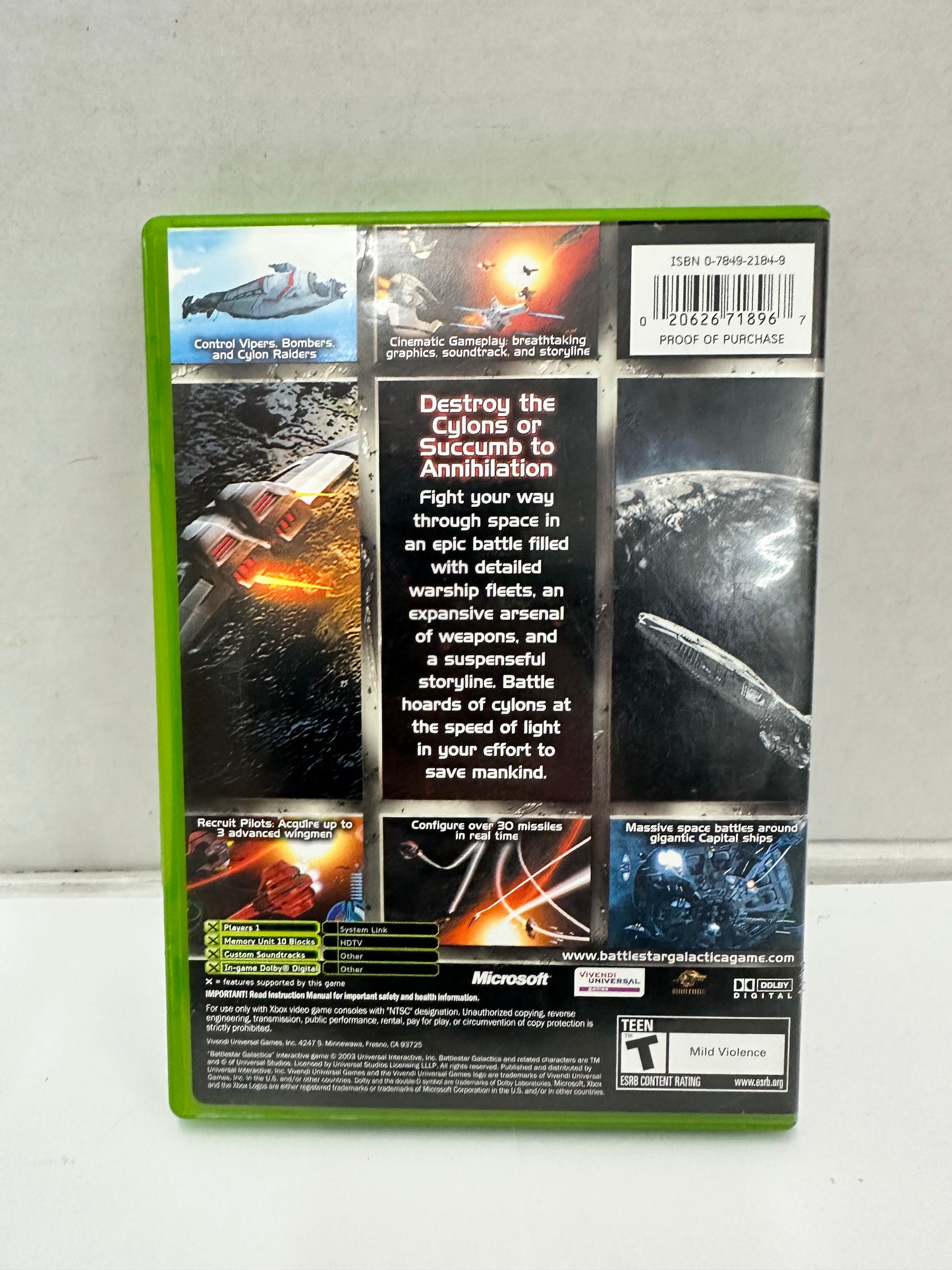 Battlestar Galactica (Microsoft Xbox, 2003) CIB Complete W/Manual Tested