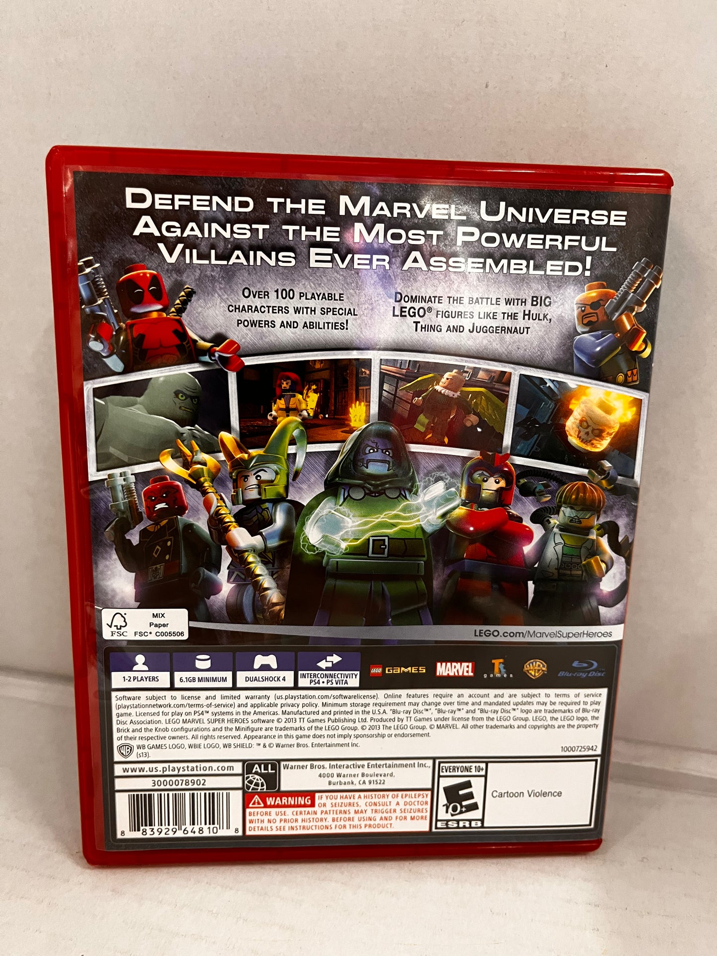 Lego Marvel Super Heroes Sony PS4 Playstation Hits Untested