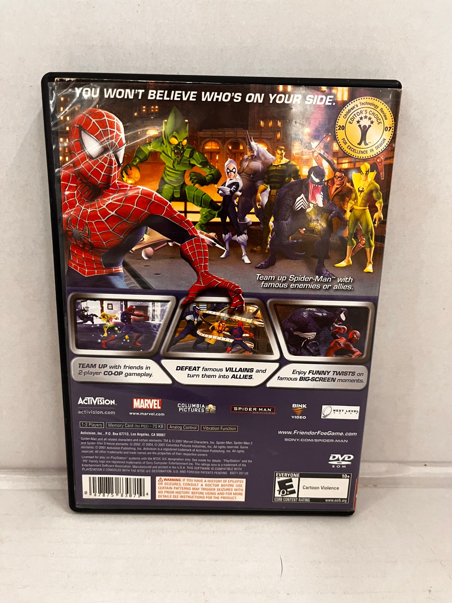 Spider-Man: Friend or Foe (Sony PlayStation 2, 2007) CIB Untested