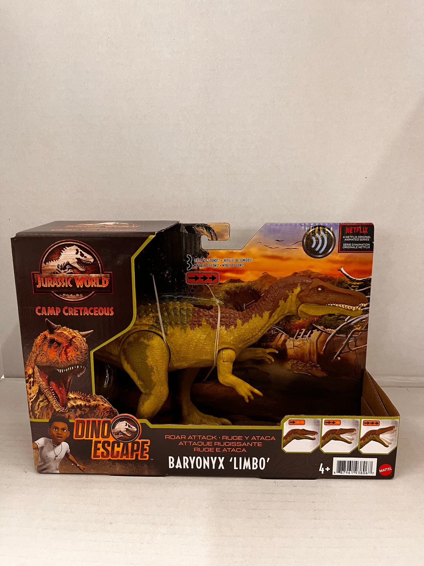 2021 Mattel Jurassic World Dino Escape Roar Attack Baryonyx 'Limbo' Dinosaur