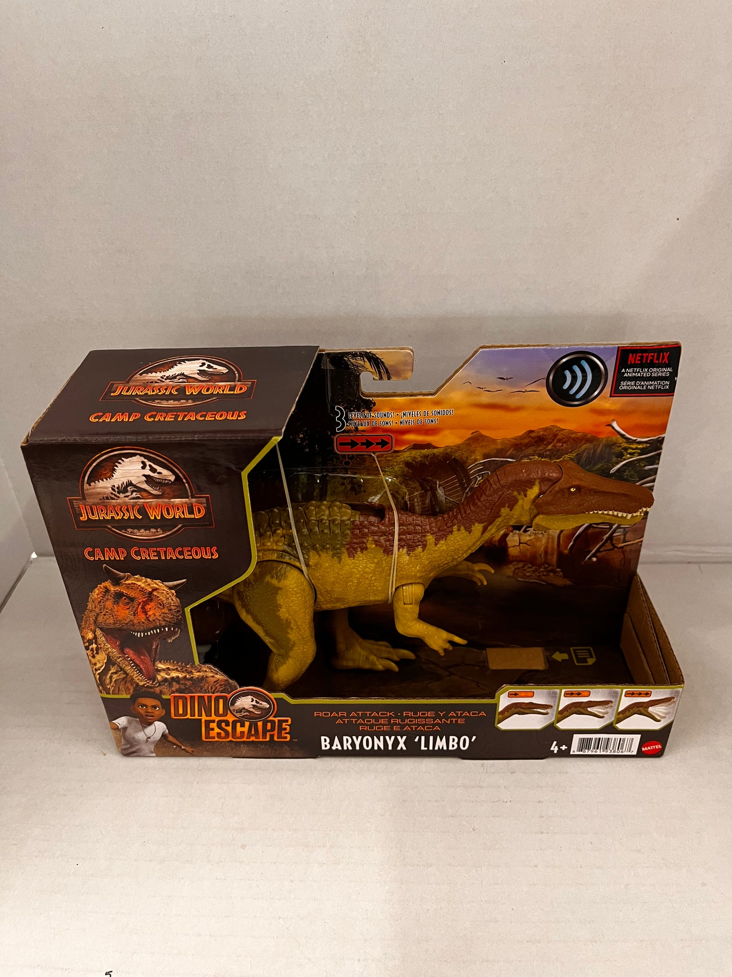 2021 Mattel Jurassic World Dino Escape Roar Attack Baryonyx 'Limbo' Dinosaur