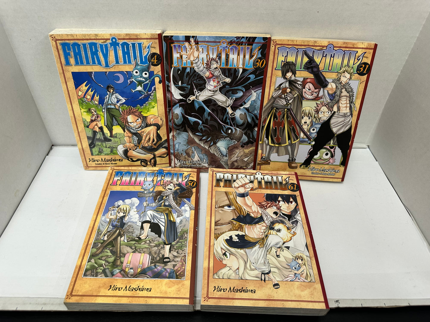 Set of 5 Assorted Fairy Tail English Comic Manga Vol. 4, 30, 31, 50, 61