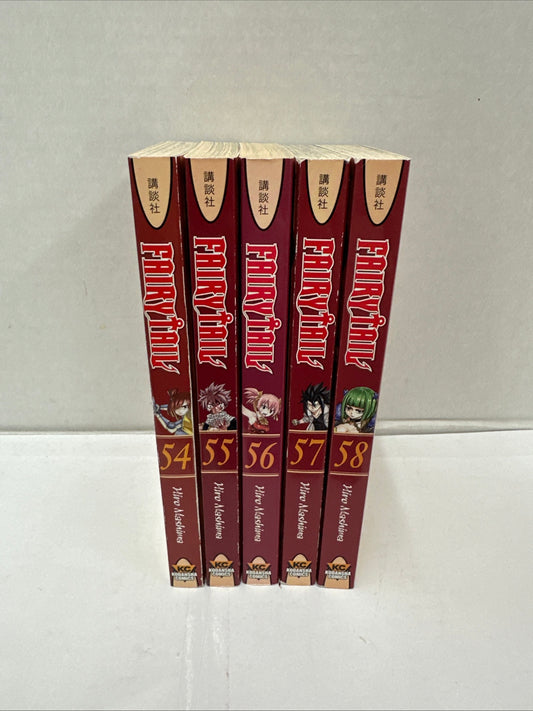 Lot of 5 Fairy Tail Manga Volumes 54-58 English Hiro Mashima Paperback