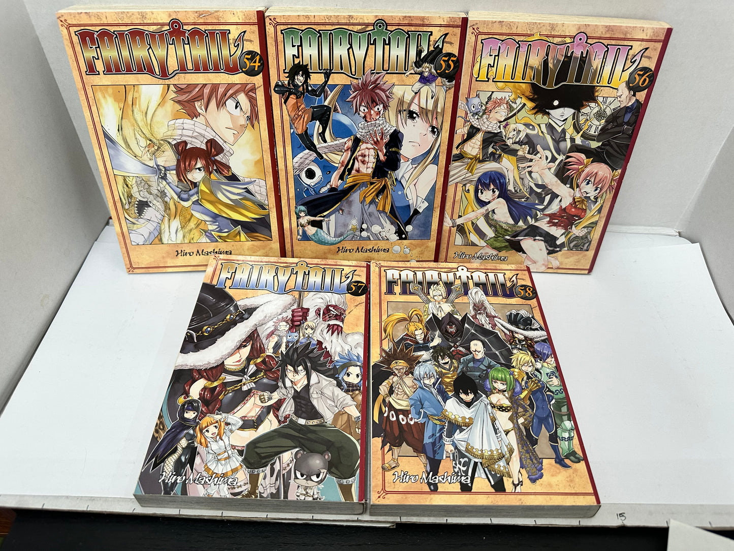 Lot of 5 Fairy Tail Manga Volumes 54-58 English Hiro Mashima Paperback