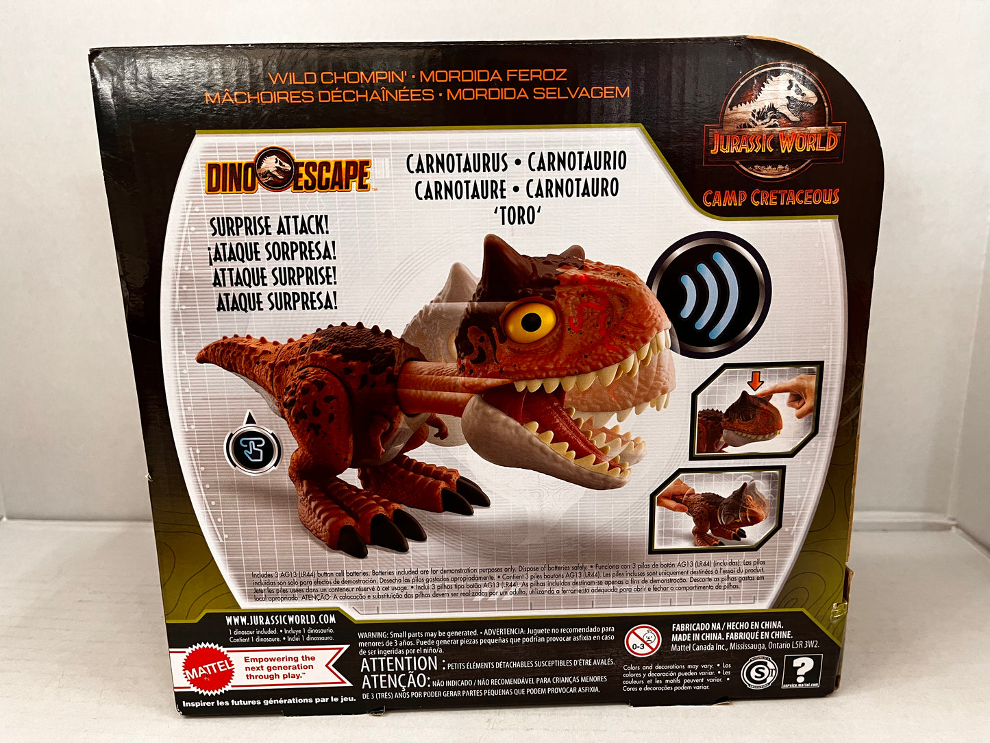 Jurassic World: Dino Escape Camp Cretaceous Carnotaurus Toro Figure