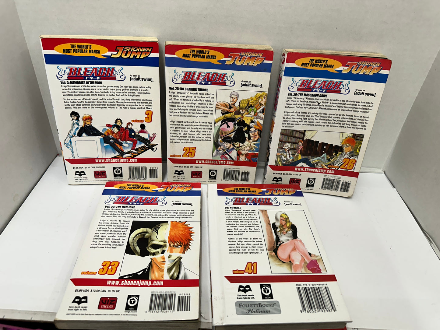 Bleach Volumes 3, 25, 26, 33, 41, 54-56, 74 Tite Kubo Manga - Lot Of 9