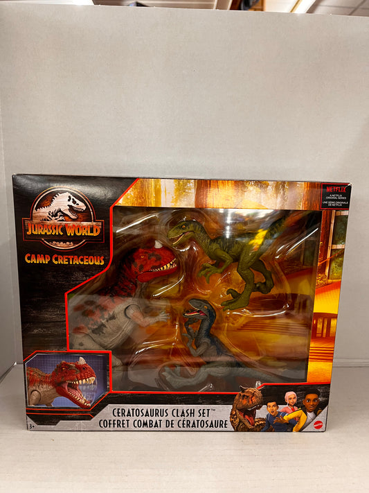 Mattel Jurassic World Camp Cretaceous Ceratosaurus Clash Set