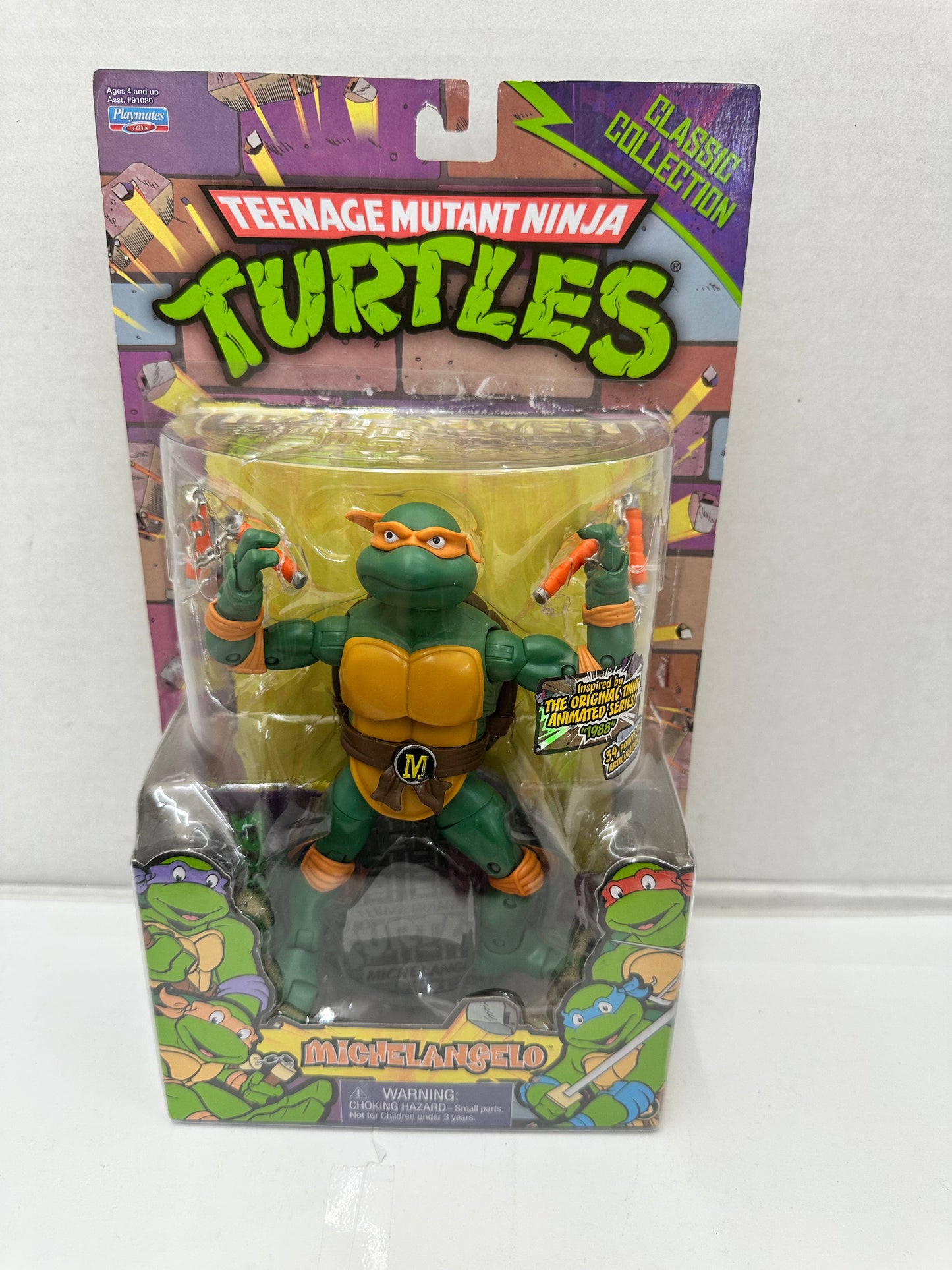 TMNT Classic Collection 1988 Animated Series Michelangelo Action Figure