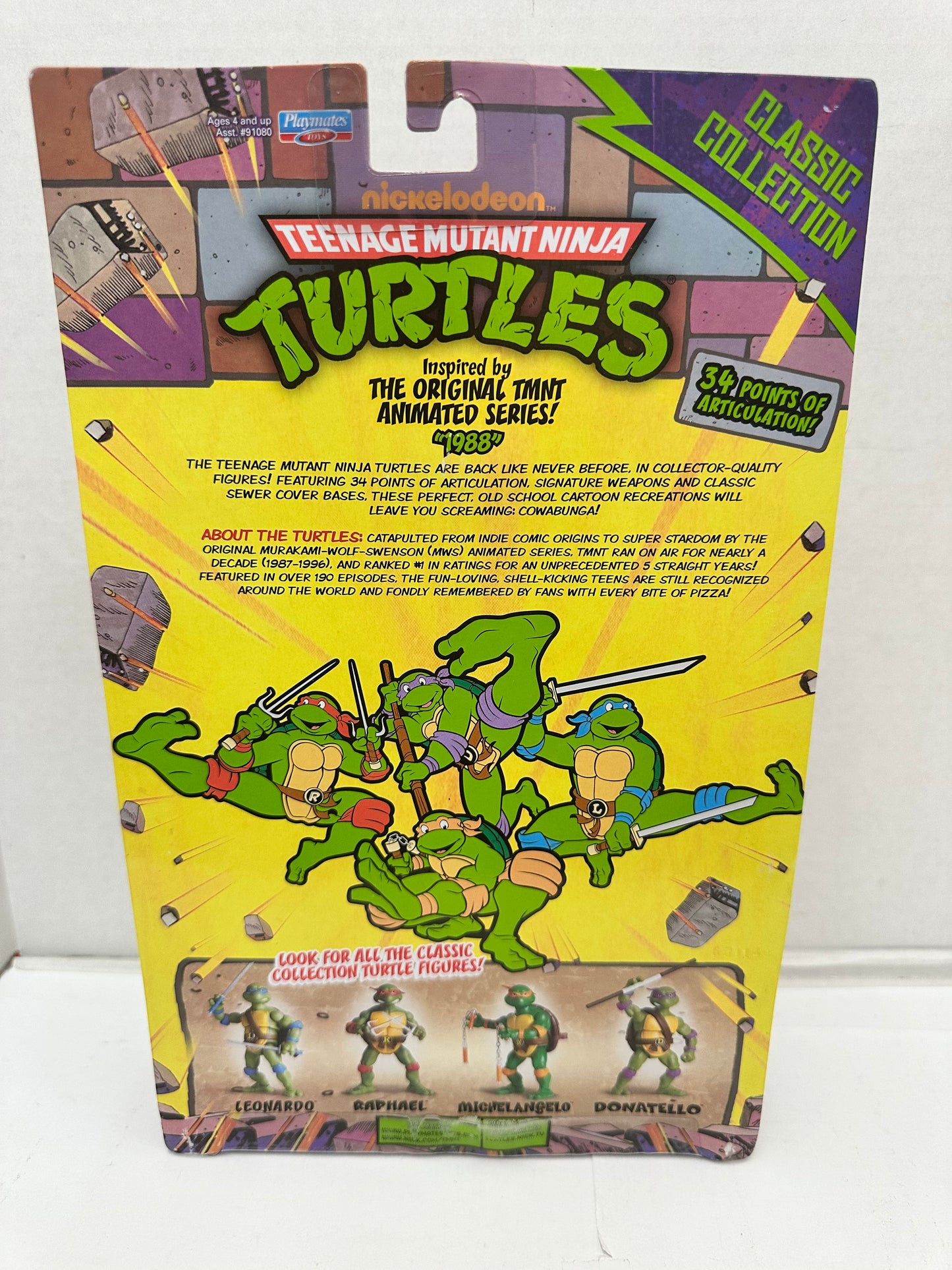 TMNT Classic Collection 1988 Animated Series Michelangelo Action Figure