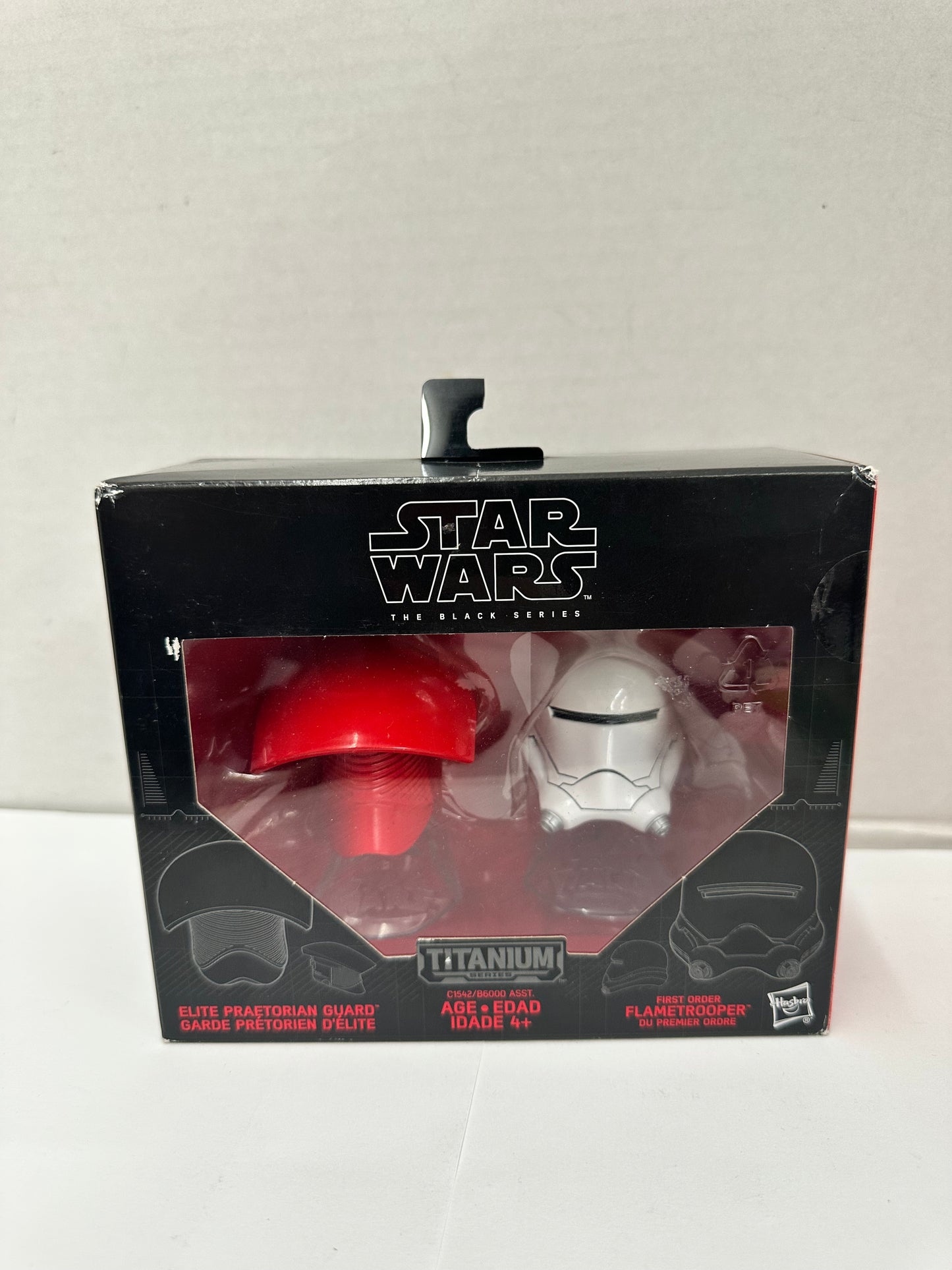 Star Wars Titanium Elite Praetorian Guard and First Order Flametrooper Helmets