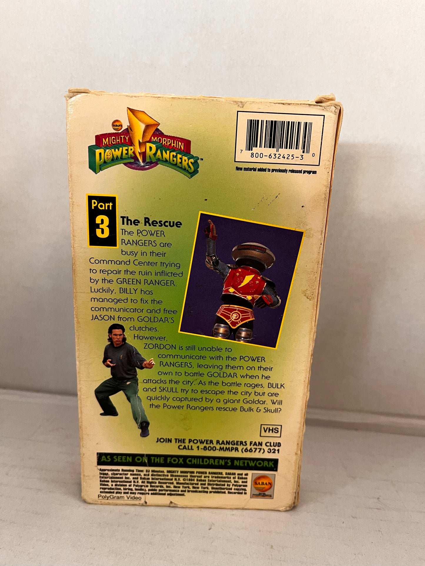 Mighty Morphin Power Rangers: Green with Evil Part 3 - The Rescue VHS Tape 1994