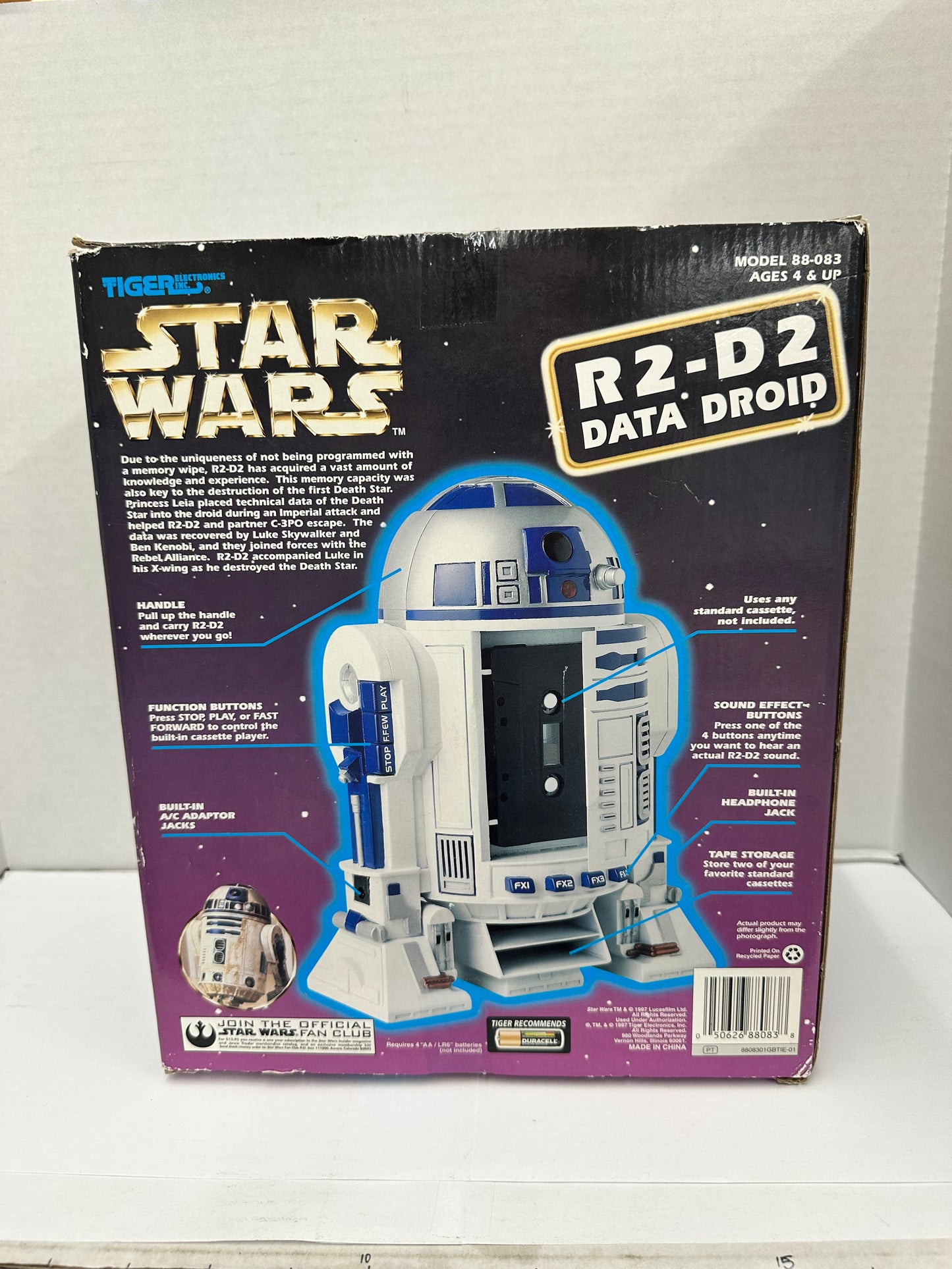 Star Wars R2-D2 Data Droid Cassette Player 88-083 Tiger Electronics Inc. 1997