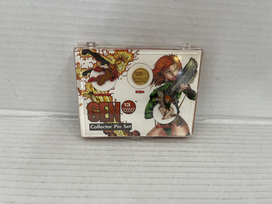 1994 Gen13 Sealed Limited Edition Signed J. Scott Campbell Collector Pin Set