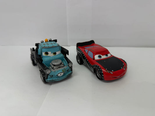 Disney Pixar Cars Heavy Metal Lightning McQueen & Tow Mater 4" 1:43 Diecast