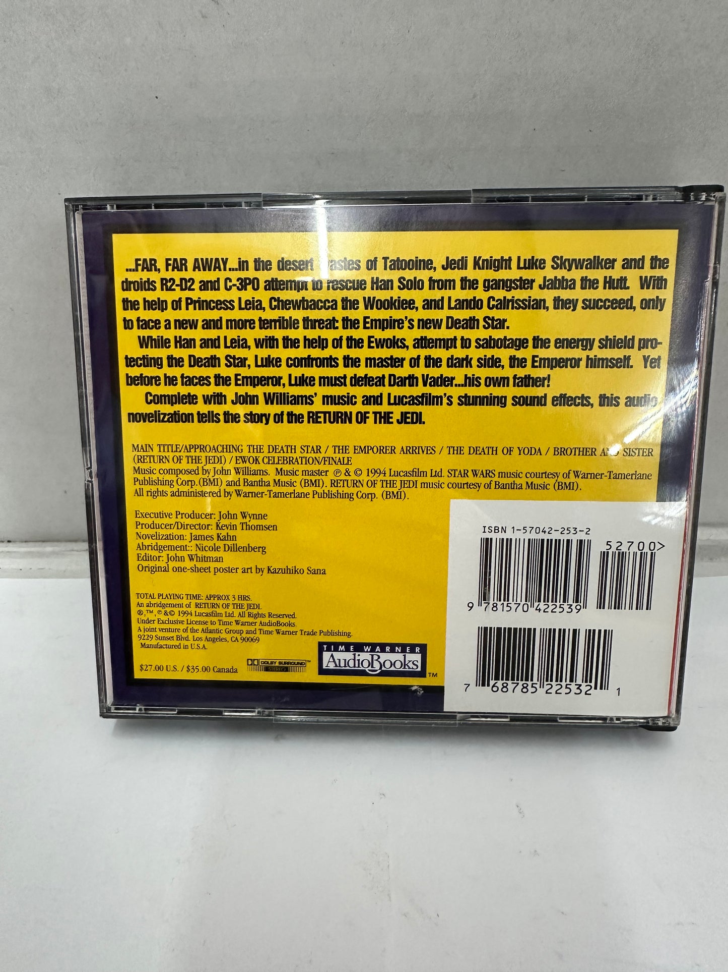 Classic Star Wars Return of the Jedi 3 x CD Audiobook 1994 Read by Tony Roberts