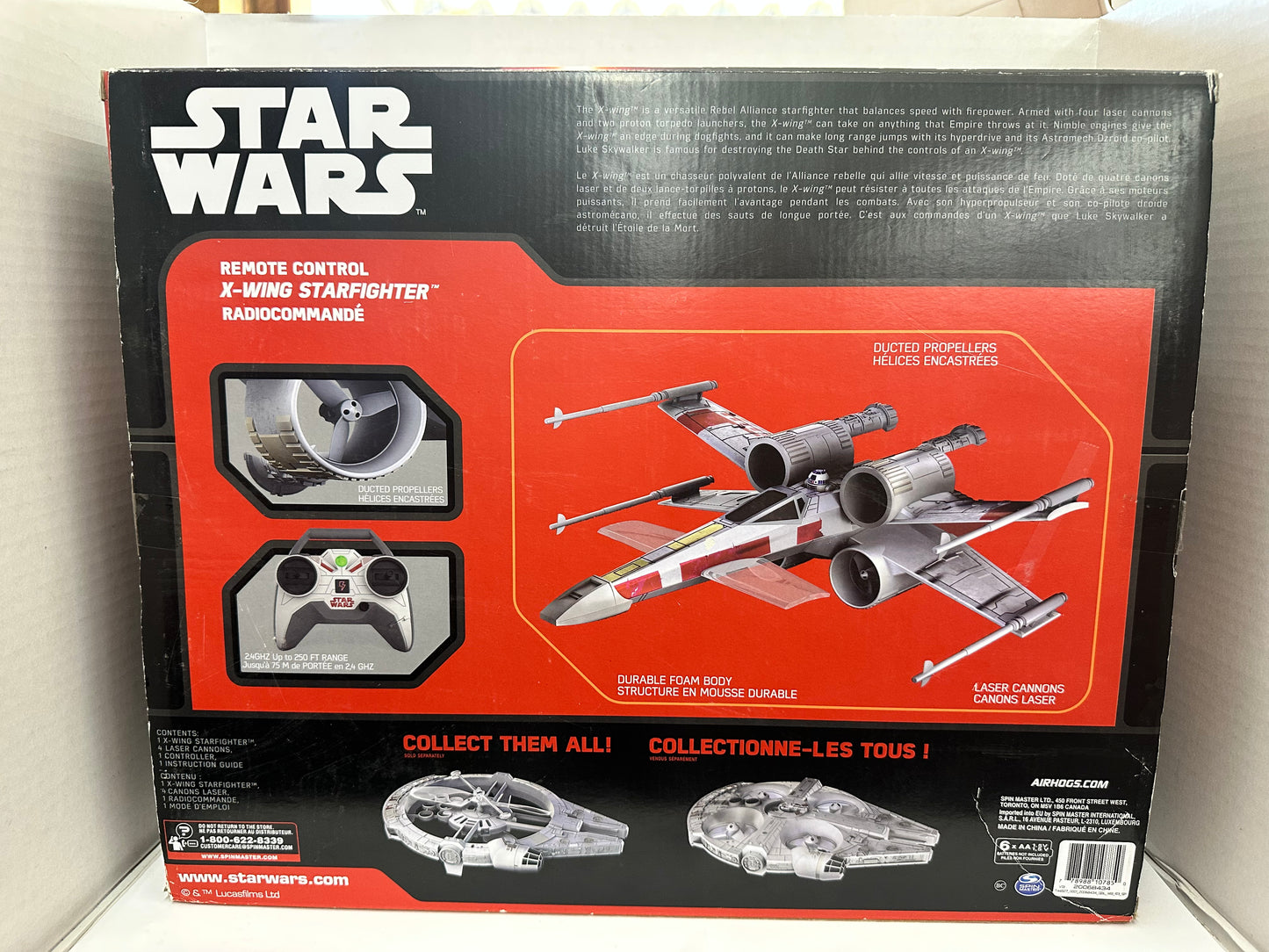 STAR WARS REMOTE CONTROL AIR HOGS X-Wing Fighter Open Box