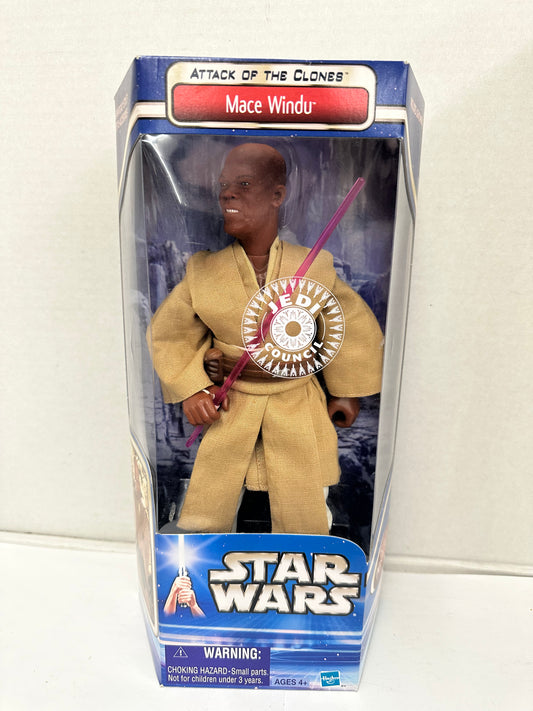 Star Wars Attack of the Clones MACE WINDU 12" action figure Jedi Council