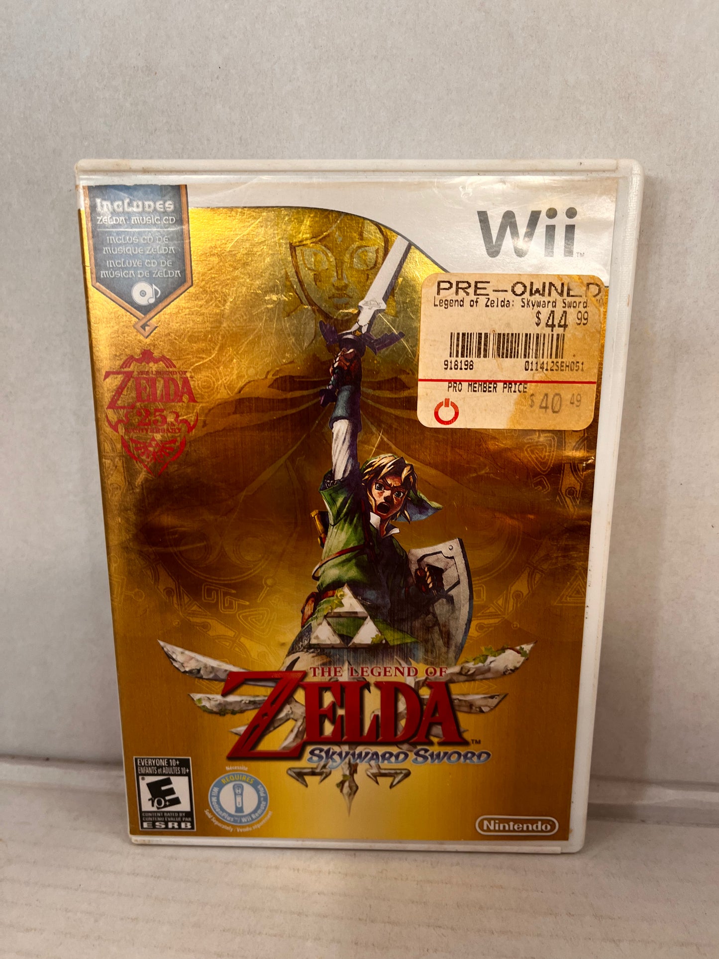 Nintendo Wii 2011 the Legend of Zelda: Skyward Sword No Music CD