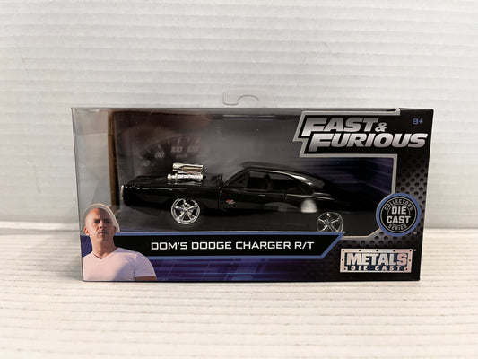 JADA METALS DIE CAST DOM'S DODGE CHARGER R/T  BLACK Fast & Furious 1:32 New Blue Pkg