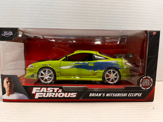 BRIAN'S MITSUBISHI ECLIPSE GREEN THE FAST & THE FURIOUS 1/24 MODEL JADA 97603