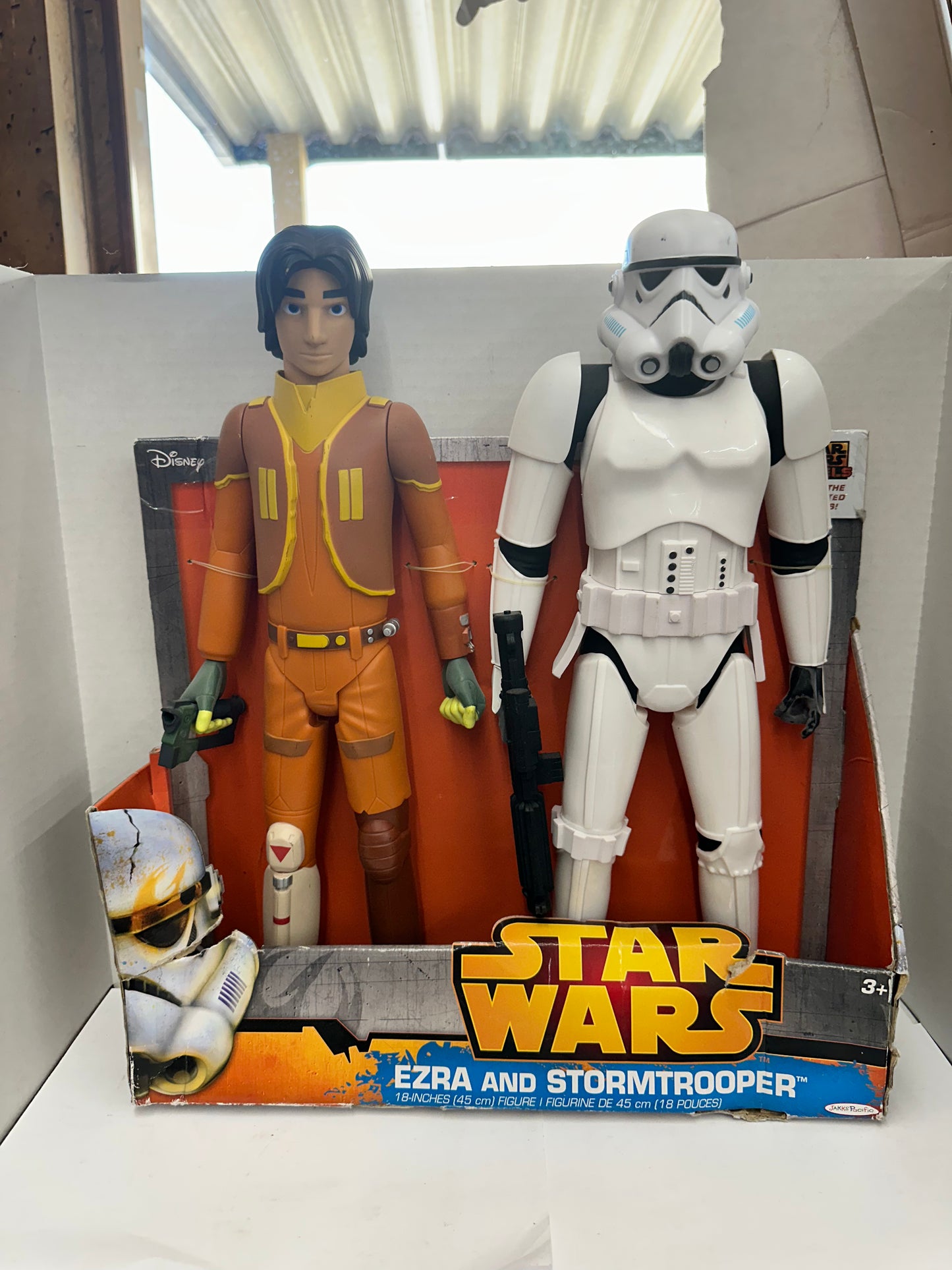 Star Wars Rebels Ezra Bridger & Stormtrooper Action Figure Set Box Damage