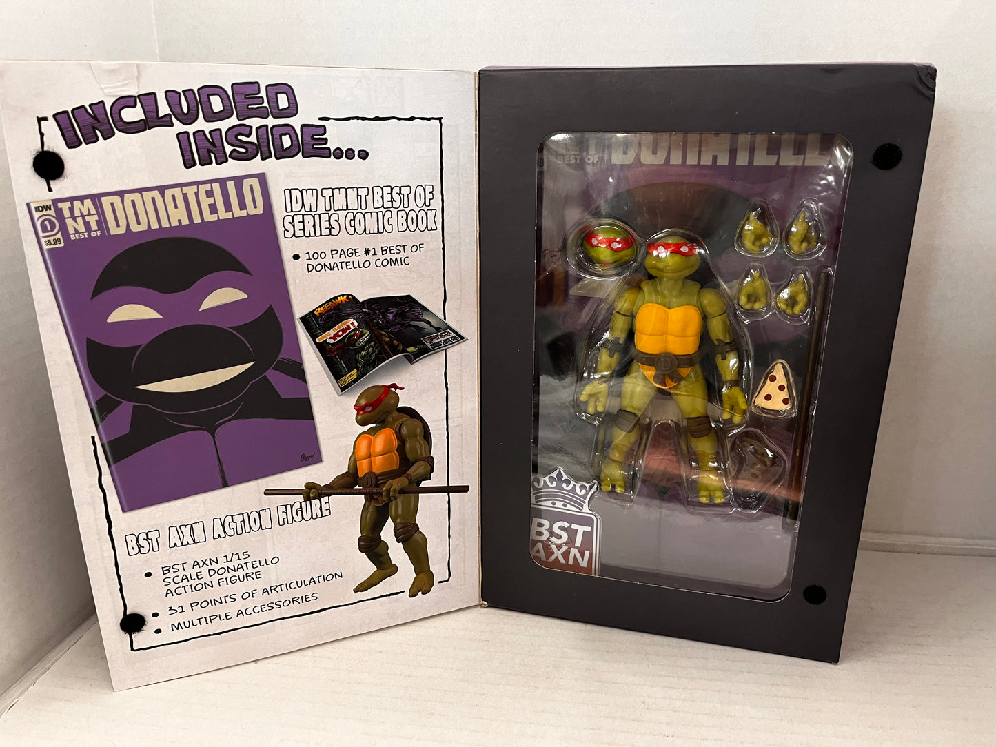 BST AXN TMNT Best of Donatello Action W/ Comic Book Teenage Mutant Ninja Turtles