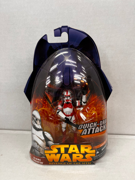 Star Wars 2005 Revenge of the Sith ROTS #06  Red Clone Trooper quick draw attack