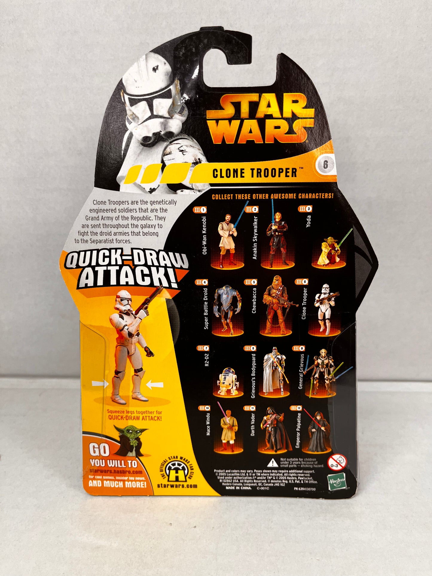 Star Wars 2005 Revenge of the Sith ROTS #06  Red Clone Trooper quick draw attack