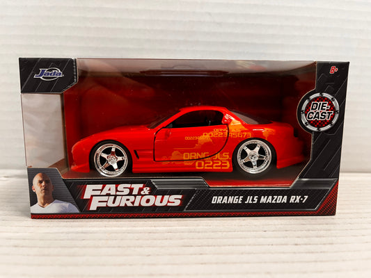 Fast & Furious Orange JLS Mazda RX-7 RX7 Jada 1:32 Diecast Model Car RED
