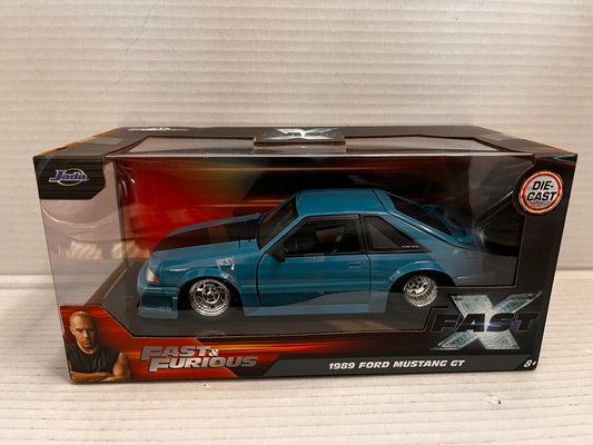 Jada 1:24 Fast & Furious Jakob's 1989 Ford Mustang GT Blue Diecast Car