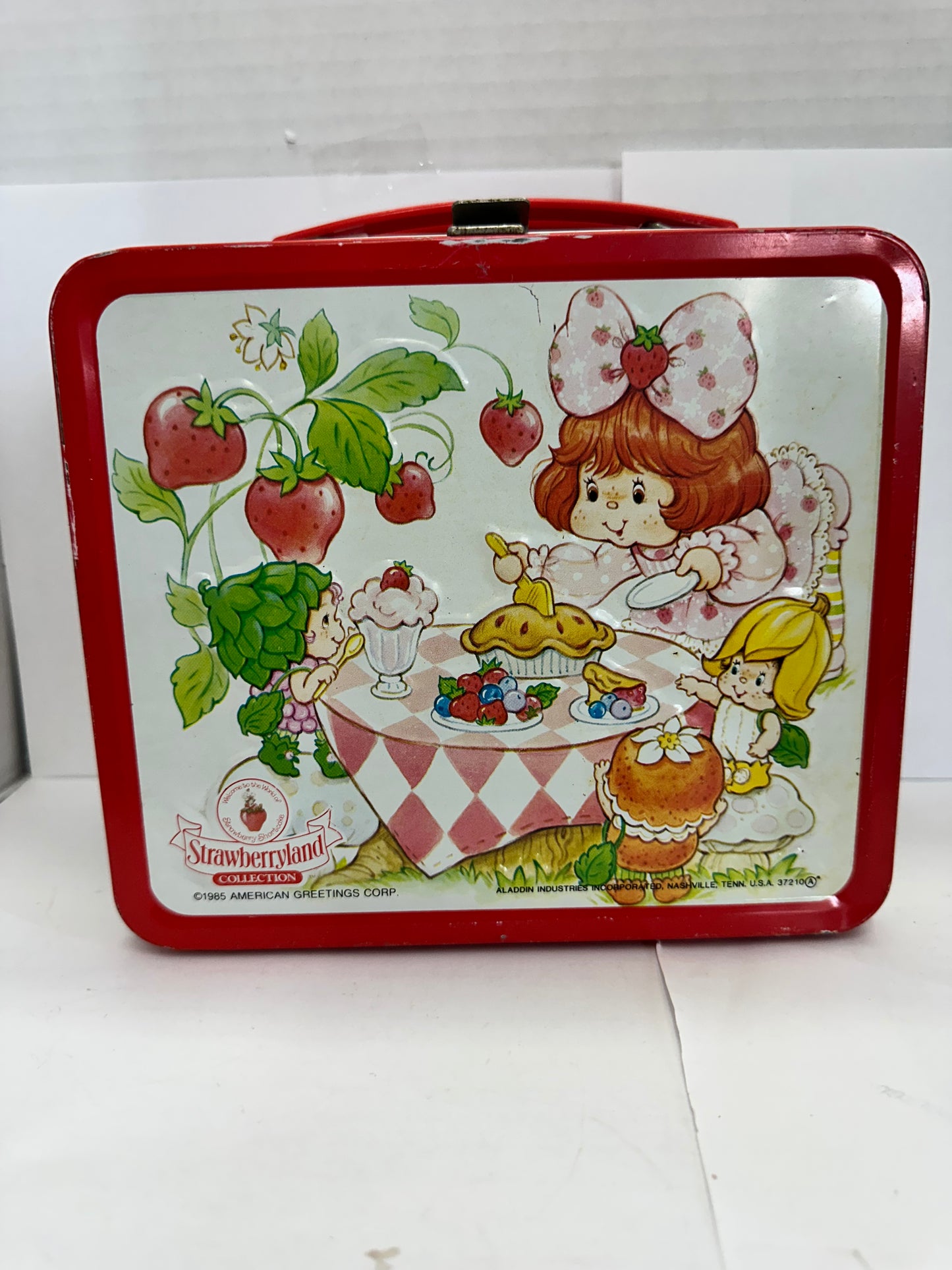 Vintage 1985 Strawberry Shortcake Strawberryland Lunchbox and Thermos