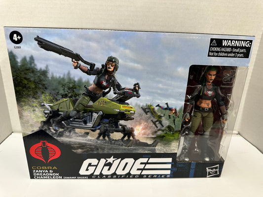 GI JOE CLASSIFIED ZANYA & DREADNOK CHAMELEON SWAMP SKIER VEHICLE FIGURE SET #194