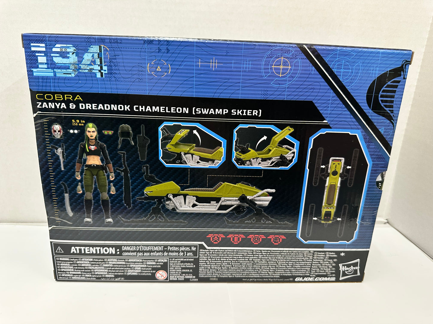 GI JOE CLASSIFIED ZANYA & DREADNOK CHAMELEON SWAMP SKIER VEHICLE FIGURE SET #194