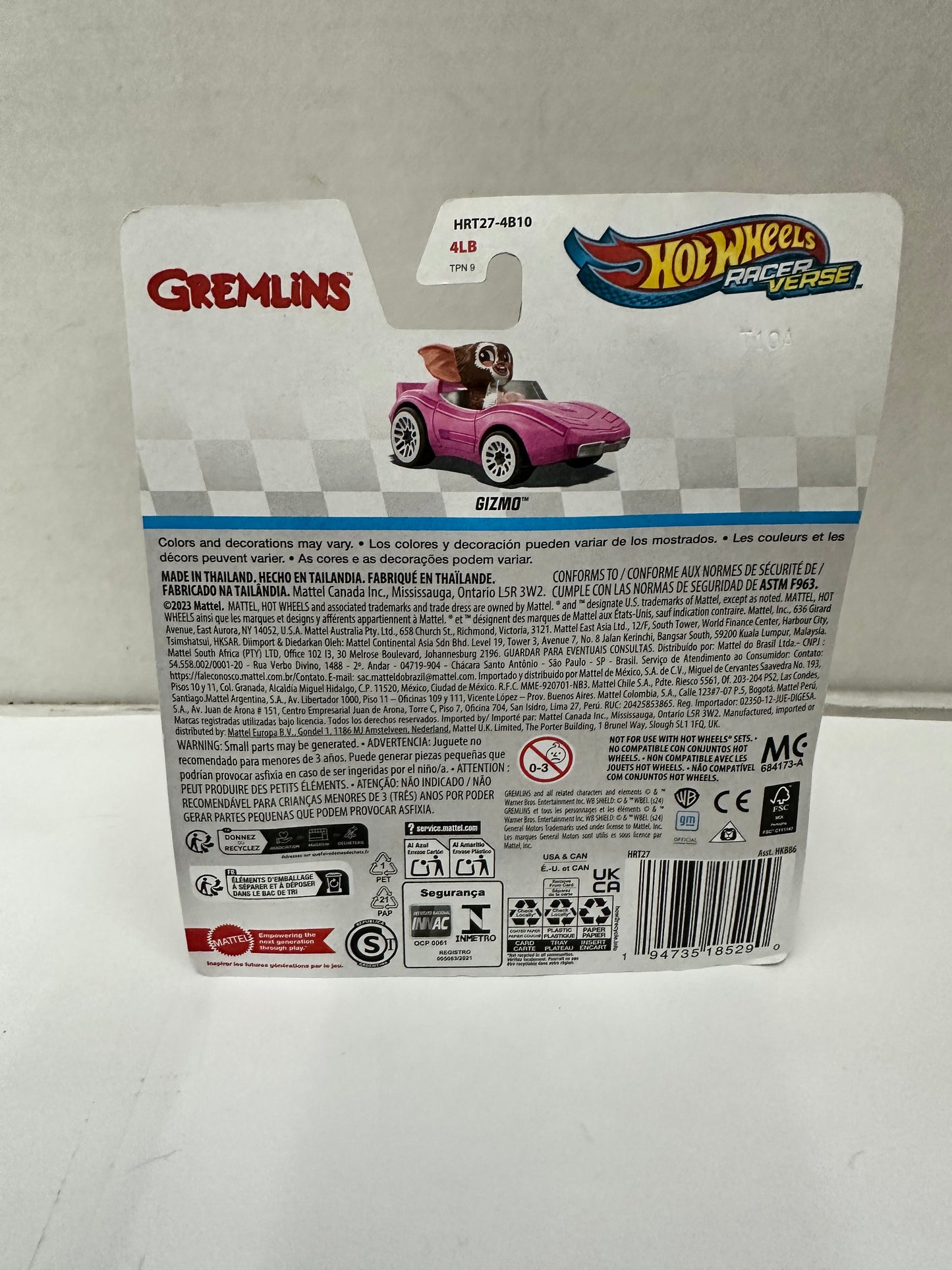 Gizmo Gremlins Hot Wheels Racer Verse Pink Corvette Car