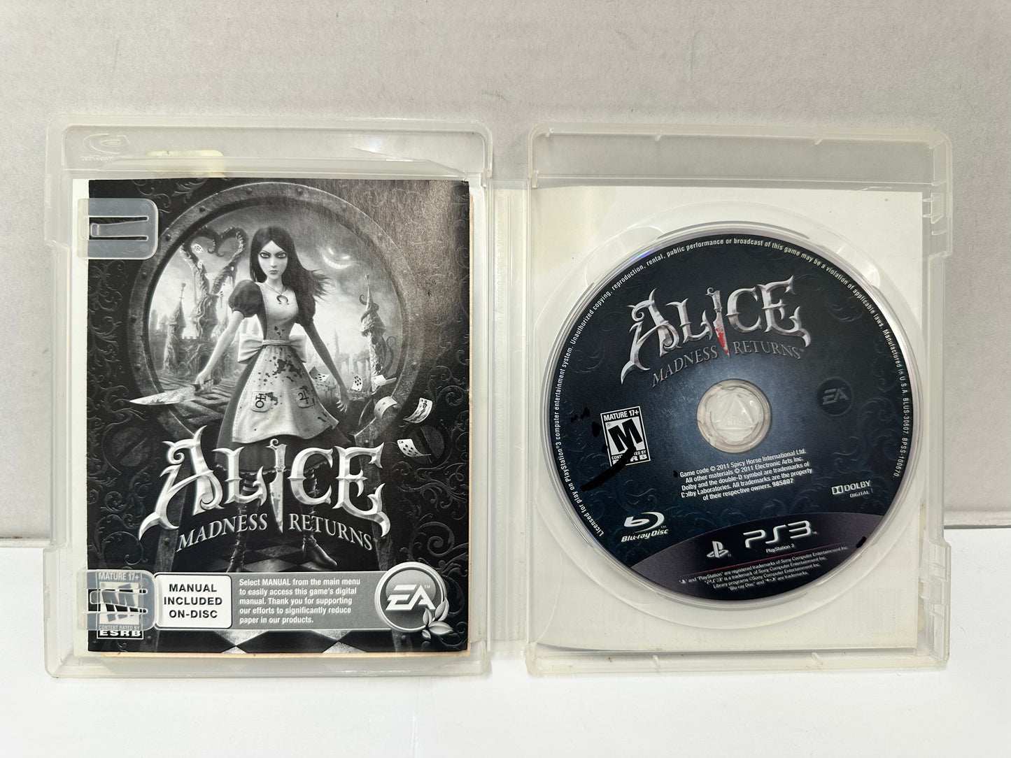 Alice: Madness Returns (Sony PlayStation 3 PS3, 2011) American McGee - Tested