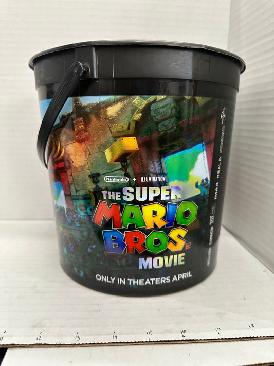Super Mario Bros Movie Popcorn Tin Bucket Zinc Plastic Multicolor