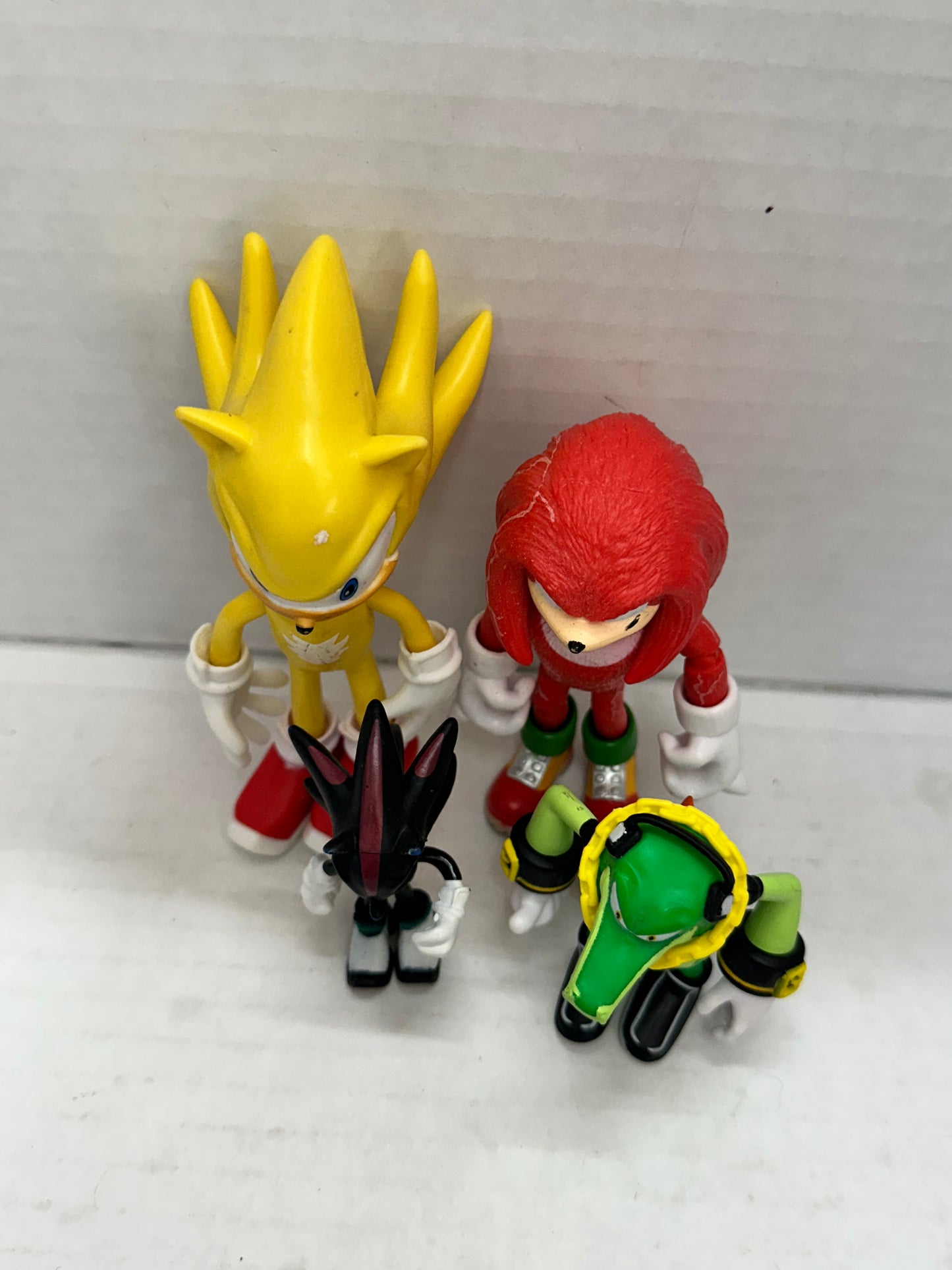 Sega Sonic The Hedgehog Figures, Lot of 4, Knuckles, Super Sonic, Etc