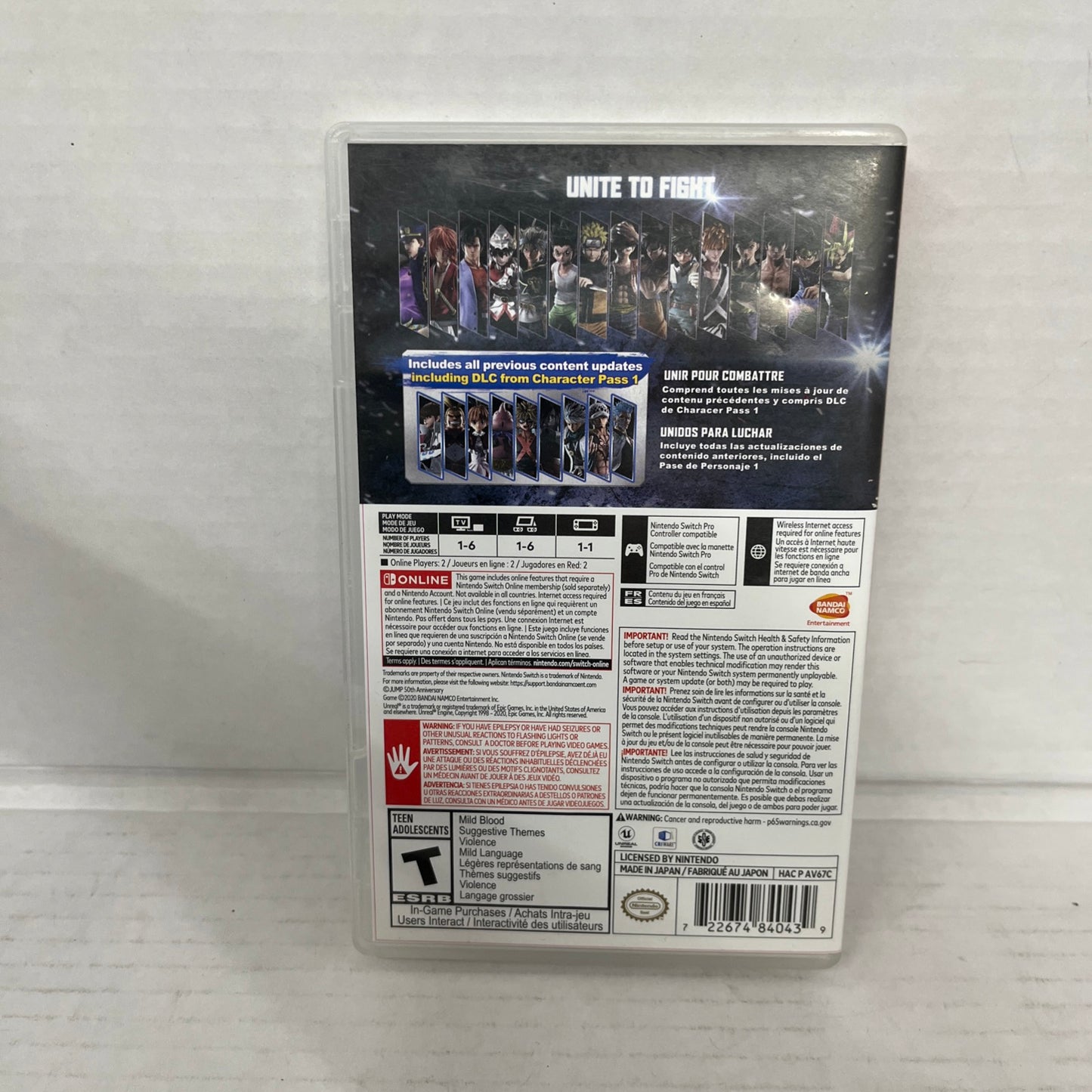 JUMP FORCE Deluxe Edition Nintendo Switch Anime Video Game W/Case Excellent Con.