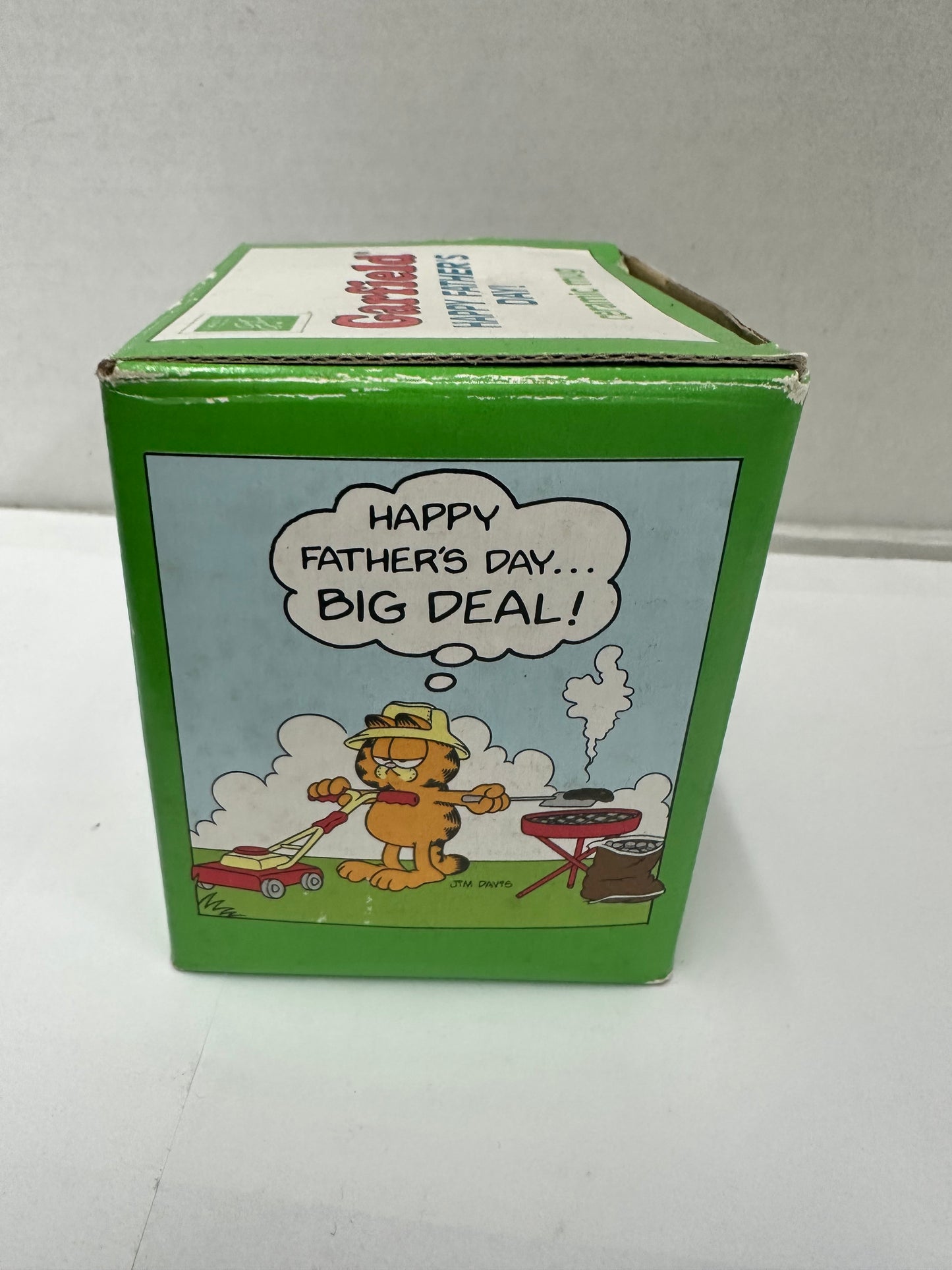 Vintage Garfield Happy Father's Day Mug 1978 Enesco Jim Davis BBQ Lawn Mower