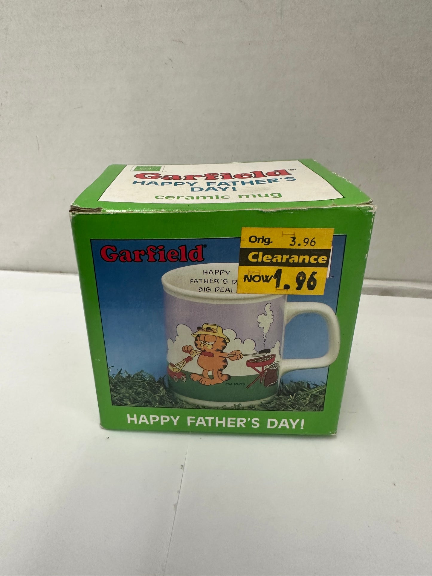 Vintage Garfield Happy Father's Day Mug 1978 Enesco Jim Davis BBQ Lawn Mower