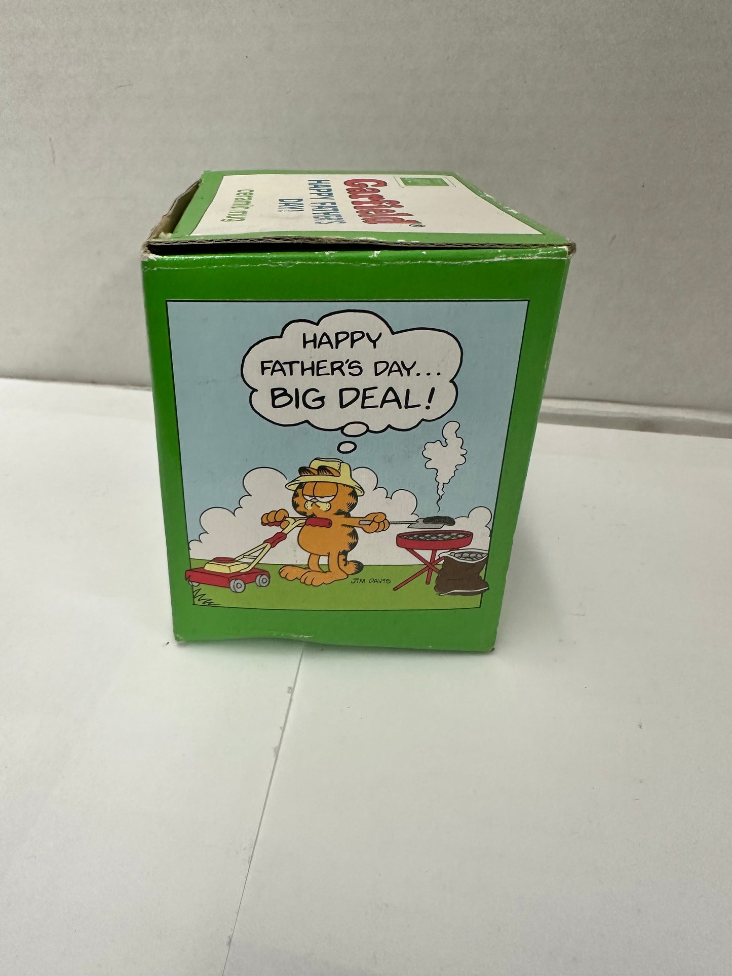 Vintage Garfield Happy Father's Day Mug 1978 Enesco Jim Davis BBQ Lawn Mower